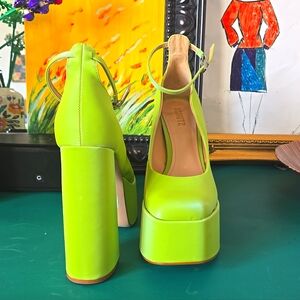 Schutz Lime Green Platform Heels